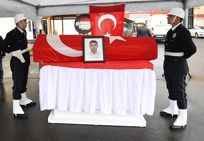 Şehit Polis Yusuf Çelik düzenlenen törenle memleketine uğurlandı