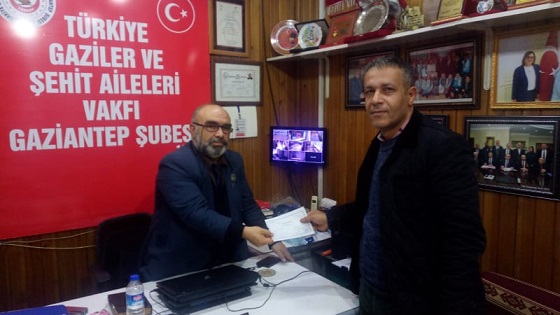 TÜRKİYE  Gaziler ve şehit aileleri vakfına  iş adamı   Arif  KAPŞİGAY  DAN Ziyaret 