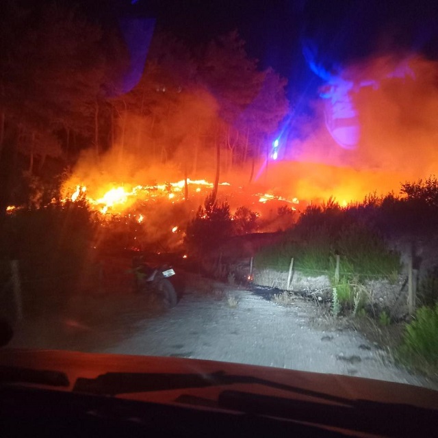 Çanakkale’nin Bayramiç İlçesinde Yangınla Mücadele Devam Ediyor