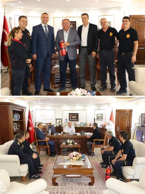İTFAİYE HAFTASINDA BAŞKAN SALMAN'A ZİYARET
